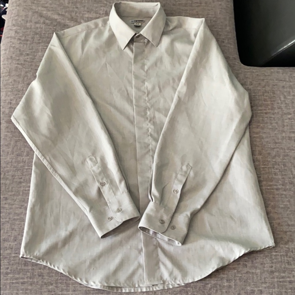 Grey button down